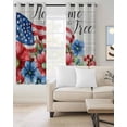 thumbnail image 2 of 4th of July Kitchen Curtains Independence Day Blue Red Floral Retro Cafe Short Curtains for Bathroom Blackout Window Curtain Grommet Small Window Treatment Drapes for Bedroom Living Room 52"x45"x2, 2 of 9