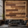 thumbnail image 6 of Horizontal Wooden Planks with Arranged Staggered Brick Like, Mystical Fantasy for Space Lovers, Galaxy Room Decor, Housewarming Gift, Tapestry Wall Hanging for Bedroom and Dorm, 6 of 7