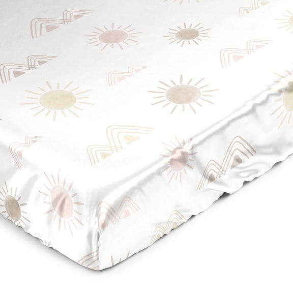 Sweet Jojo Designs Desert Sun Pink Mauve Taupe Satin Fitted Crib Sheet