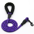 thumbnail image 1 of Strong Nylon Dog Leash Rope with Comfortable Padded Handle Training Lead for Medium and Large Breeds Dogs - Heavy Duty 5ft Long (Purple), 1 of 6