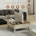 thumbnail image 5 of Flycity Large Square Lift-Top Coffee Table with Storage, 3 in 1 Multi-Function Convertible Ottoman Bench, Farmhouse Upholstered Coffee table with Wooden Legs for Living Room & Bedroom (Grey), 5 of 10