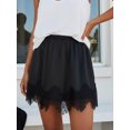 thumbnail image 4 of Argulvti Womens Lace Trim Mini Skirt Casual Stylish Mid Rise Satin Short Skirt, 4 of 8