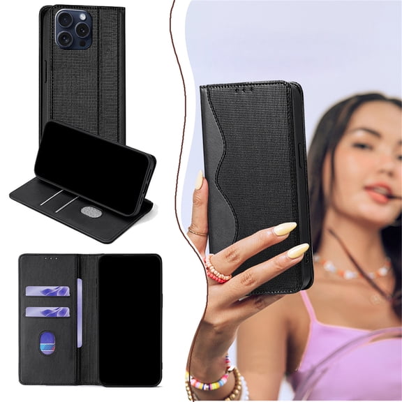 Allytechgroup for iPhone 13 Pro Wallet Case, RFID Blocking [2 Card Holder] Kickstand PU Leather Shockproof Protective Flip Cover Compatible with iPhone 13 Pro Women Girls, Black