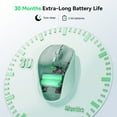 thumbnail image 3 of TECKNET Wireless Mouse, 2.4G USB Computer Mouse with 6-Level Adjustable 4800 DPI, 30 Months Battery, Ergonomic Grips, 6 Buttons Portable for PC, Chromebook, Mac - Green, 3 of 8