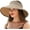 Khaki, variant on Wide Brim UV Protection Sun Hats for Women with Leopard Trim Straw Roll Up Beach Visor Hat UPF 50+