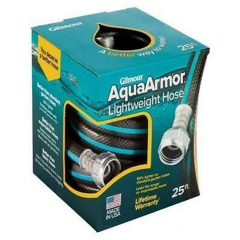 Gilmour AquaArmor 1/2 in. D X 25 ft. L Lightweight Garden Hose Black/Blue Gilmour AquaArmor 1/2 in. D X 25 ft. L Lightweight Garden Hose Black/Blue