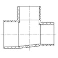 thumbnail image 2 of Lesso America 401-241 (100 Pack), Plumbing, PVC Pipe Fitting, Reducing Tee, SCH40, 2×1-1/2×1-1/2", 2 of 3