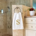 thumbnail image 5 of Decorvo Monogrammed Hand Towels for Bathroom - Luxury Hotel Quality Initial Decorative Towel - GOTS Organic Certified - Set of 2 Gold Letter S, 5 of 8