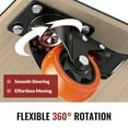 thumbnail image 5 of HOLKIE 3 inch Swivel Caster Wheels with Safety Total Lock,(4 pack)360 Degree Heavy Duty Plate Casters,Orange, 5 of 8