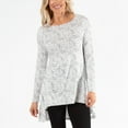 thumbnail image 2 of Howard's S/M Scattered Dots Brushed Jersey Boat Neck Long Sleeve High Low Top for Women, 2 of 5