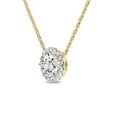 thumbnail image 3 of Lab Diamond Pendant Necklace For Women | 6 Ct IGI Certified Round Lab Grown Diamond | Belleza Halo Round Solitaire Diamond Pendant With Chain | 14K Yellow Gold | FG-VS Quality, 3 of 6