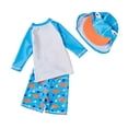 thumbnail image 2 of Gyratedream 0-8Y Toddler Little Boys Long Sleeve Crab Rash Guards Two Pieces Bathing Suit +Sun Hat Swimsuit, 2 of 9