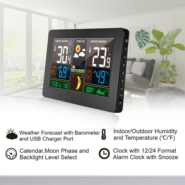 Acheter Station météo WIFI sans fil, hygromètre intérieur et extérieur,  thermomètre, affichage de la température et de l'humidité