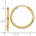 thumbnail image 3 of 14k Yellow Gold Round Endless 2mm Hoop Earrings, 3 of 7
