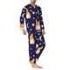 thumbnail image 2 of Fotbe Corgi Lying With Moons And Stars Pijama de Hombre con Estampado de Manga Larga, Conjunto de 2 Piezas, Ropa de Dormir Suave y Cómoda con Bolsillos-Small, 2 of 7