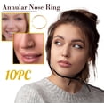 thumbnail image 1 of Riforla Unisex Solid Corner Stainless Steel C-ring Solid Sensitive False Nose Nail Rings Gold, 1 of 7