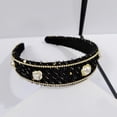 thumbnail image 3 of Diadema ancha con perlas y diamantes de imitación para mujer, 3 of 8