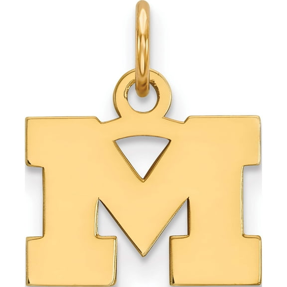 14K Yellow Gold 14Ky Logoart Michigan (Univ Of) Xs Pendant (16 X 14) Made In United States 4y001um
