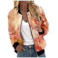 thumbnail image 1 of MKLEKYY Veste en Jean pour Femmes Veste Cardigan Décontractée à Imprimé Complet avec Fermeture Éclair Légère Mode Extérieure, 1 of 4