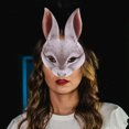 thumbnail image 2 of Creative Half Face Rabbit Mask Funny EVA Rabbit Ear Decor for Party Festival Club 1 Set White, 2 of 9