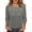 Gray, variant on Ashirexll Womens Casual Tops, Casual Pleated Solid Color Round Neck Long Sleeve Base Layer T Shirts