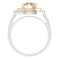 thumbnail image 4 of Clara Pucci 14K White/Rose Gold Solid Gold Morganite Halo Anniversary Ring for Women - 2.6 cttw Round Cut, 4 of 8