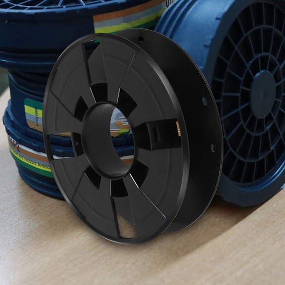 Uonlytech 2Pcs Black Plastic Retractable Electric Cord Reel with Stable Design for Workshop Use