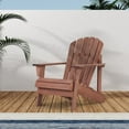 thumbnail image 5 of Smuxee Folding Adirondack Chair Sets of 2, Wood Outdoor Chairs for Patio, Brown, 5 of 8