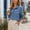 Light Blue, variant on Danhjin Women's Button Down Denim Shirt Collared Casual Long Sleeve Shirts Tops on Clearance