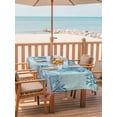 thumbnail image 2 of Outdoor Tablecloth with Umbrella Hole for Patio/Picnic/Party/Camping, Coastal Jellyfish Blue Waterproof Table Cloth Rectangle Table Cover Washable, Summer Beach Nautical Coral Starfish (54"x 80"), 2 of 8