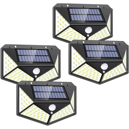 

Outdoor Solar Powered Wall Light [4 Pack] 100 LED Solar Lights Outdoor Motion Sensor with [270°Wide Angle] [3 Modes] Wireless Waterproof Wall Lamp for Garden Patio Fence