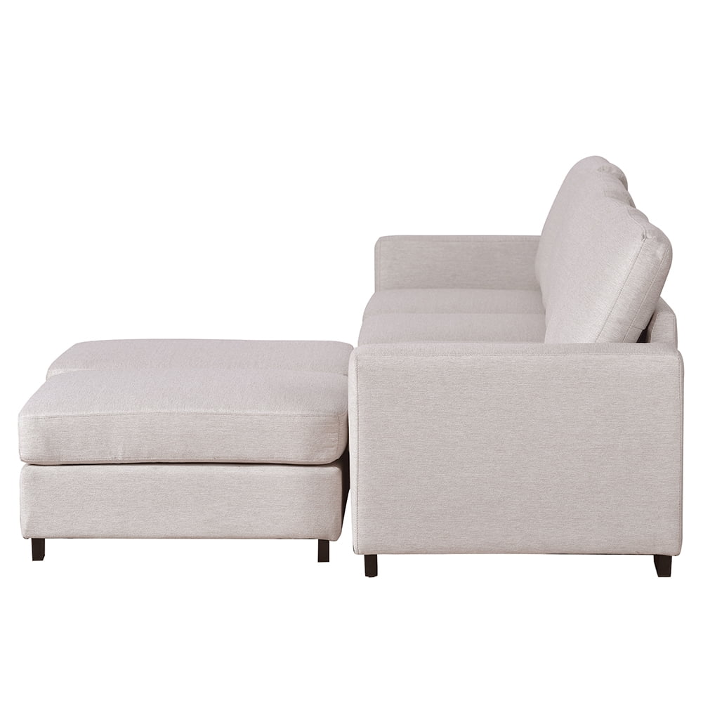 Kepooman Modern Minimalist U-shaped Sofa, Mid-Century Couch with Removable Ottomans for a Compact Living Room & Apartment, Beige Kepooman Modern Minimalist U-shaped Sofa, Mid-Century Couch with Removable Ottomans for a Compact Living Room & Apartment, Beige