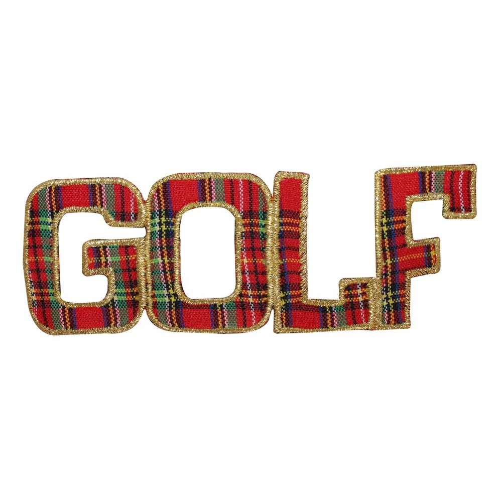 ID 1495 Golf Plaid Name Patch Sport Golfing Badge Embroidered Iron On
