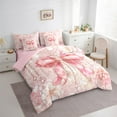 thumbnail image 3 of Castle Fairy Dreamy Jewelry Bow-Tie Twin Bedding Sets 7-Piece for Child Teenagers Adults Female,Vintage Chic Flowers Bedding Comforter Set Microfiber,Kawaii Floral Bow Breathable Sheet Sets, 3 of 8