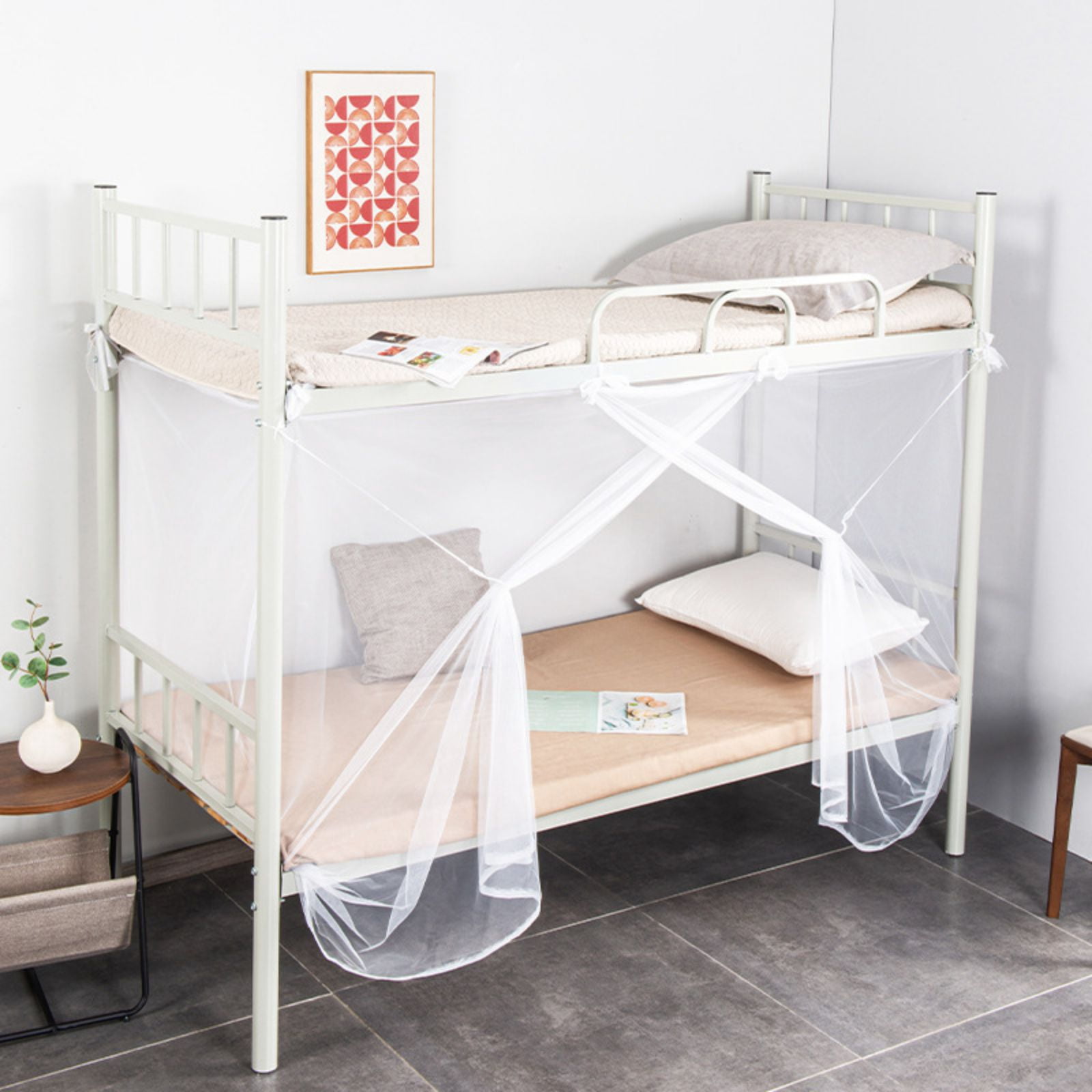 4 Corners Mosquito Net for Mosquiteros para Camas Bed Canopies Netting Bed Drapes Rectangular Mosquito Mesh for Camping Home Outdoor Travel