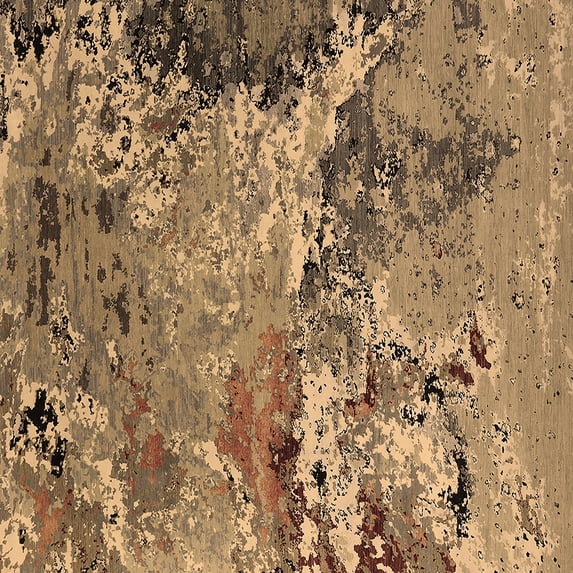 Ahgly Company Indoor Square Oriental Brown Industrial Area Rugs, 8' Square