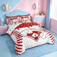 thumbnail image 2 of Erosebridal Kids Ball Games Theme 7pcs Bedding Comforter Set,Red Ices Cream Baseball Print Queen Bedding Sets For Boys,Reversible, 2 of 7
