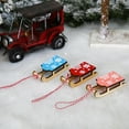 thumbnail image 4 of Wooden Christmas Tree Mini Pendant - Painted Sleigh Combination Pendant  Retro Gift Box  Mantel Door Bookshelf  Christmas Tree Decoration, 4 of 6