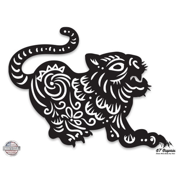 Chinese Zodiac Tiger - 12" Vinyl Sticker Waterproof Decal
