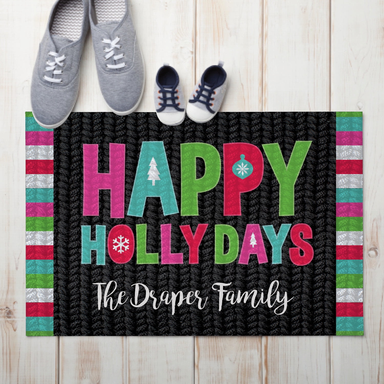 Personalized Happy Holly Days Indoor / Outdoor Doormat