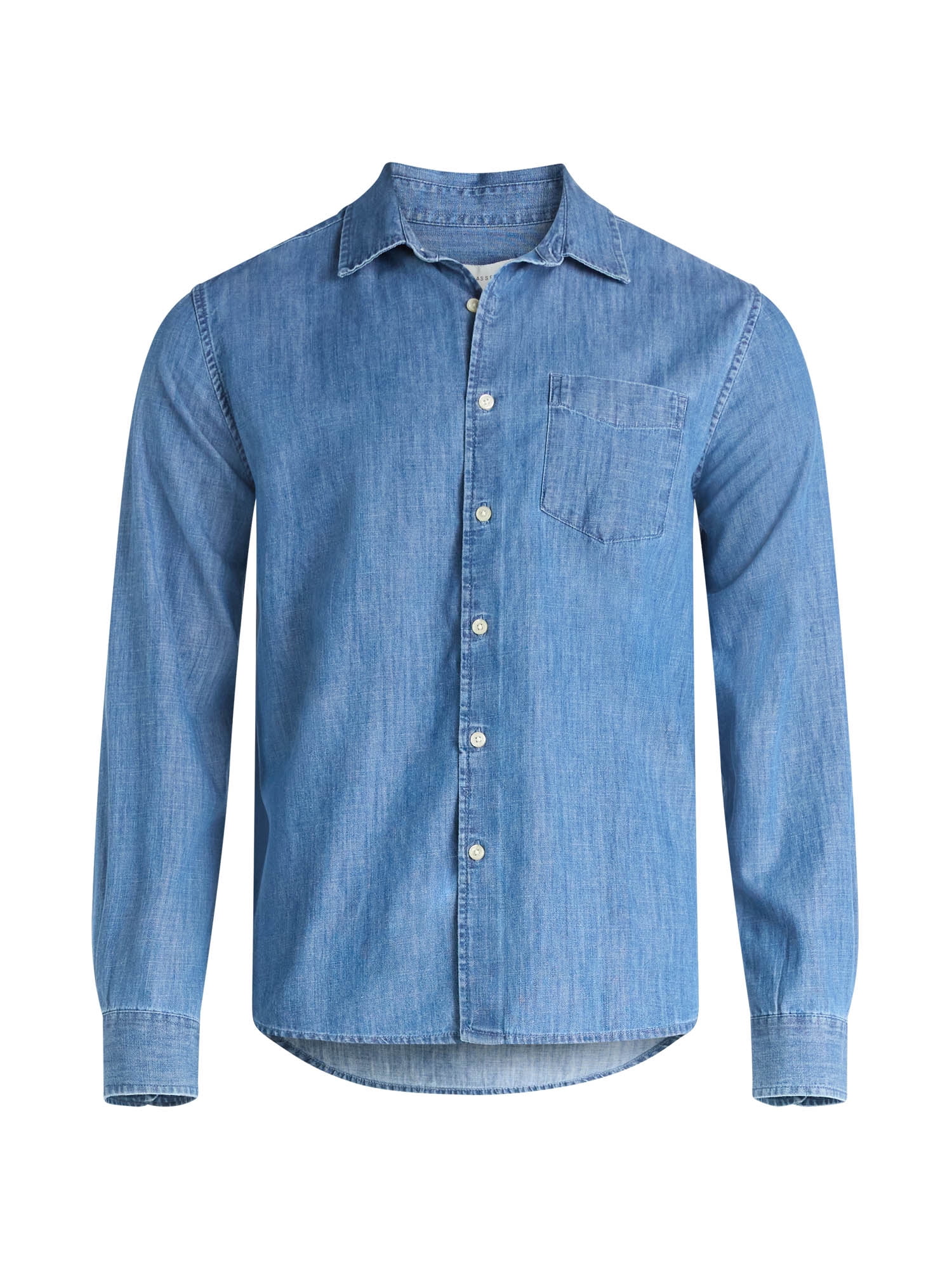 Free Assembly Men's Denim Shirt, Sizes XS-3XL