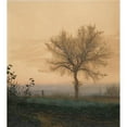 thumbnail image 3 of Léon Bonvin 15x16 Black Modern Framed Museum Art Print Titled - Landscape with a Bare Tree and a Plowman (1864), 3 of 5