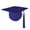 Blue, variant on Adult Unisex Matte Mortarboard Graduation Cap with Matching Gold Charm Tassel, Black