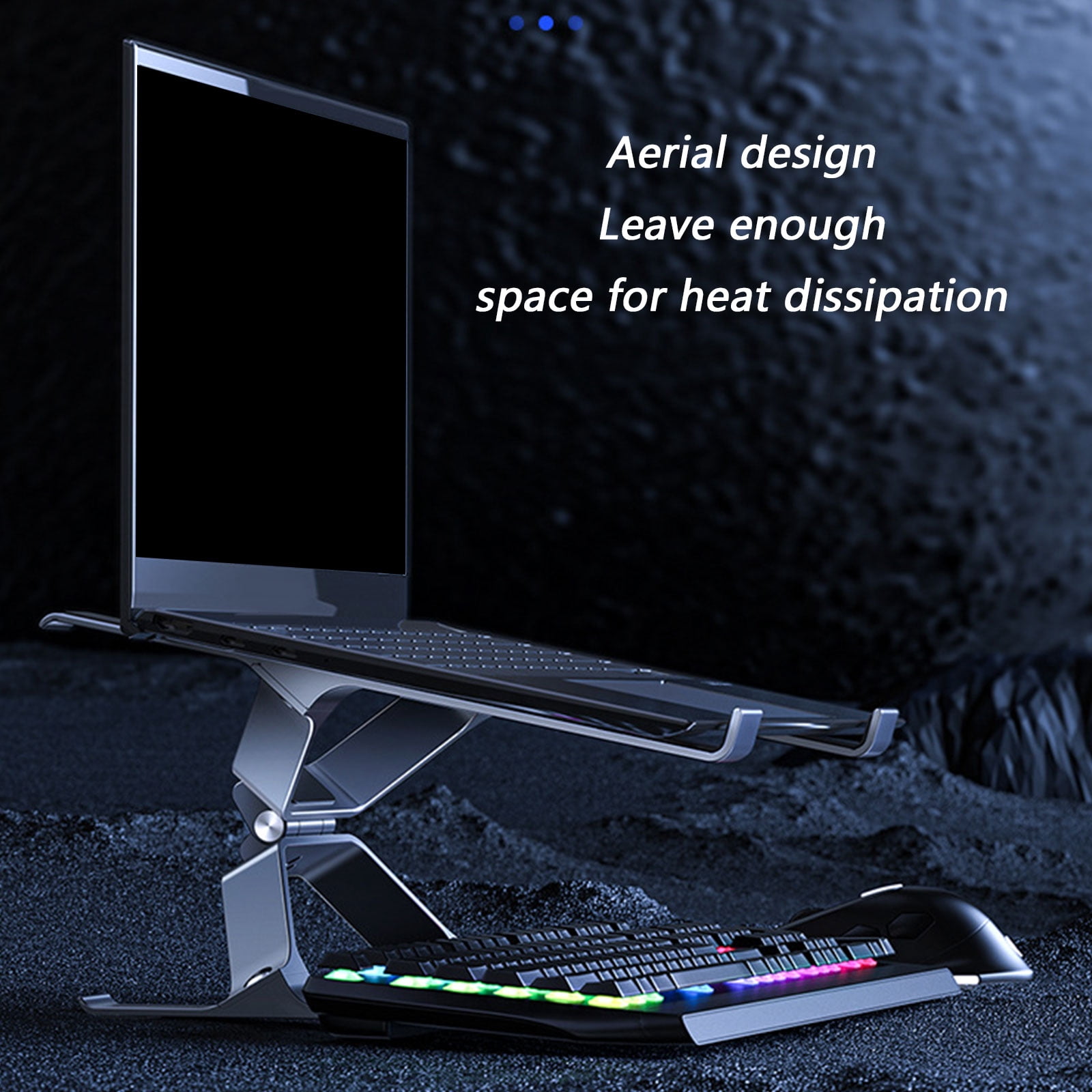 Aluminum Notebook Stand Angles Adjustment Lightweight Foldable For Optimaled Airflows Cooling Notebook Holder