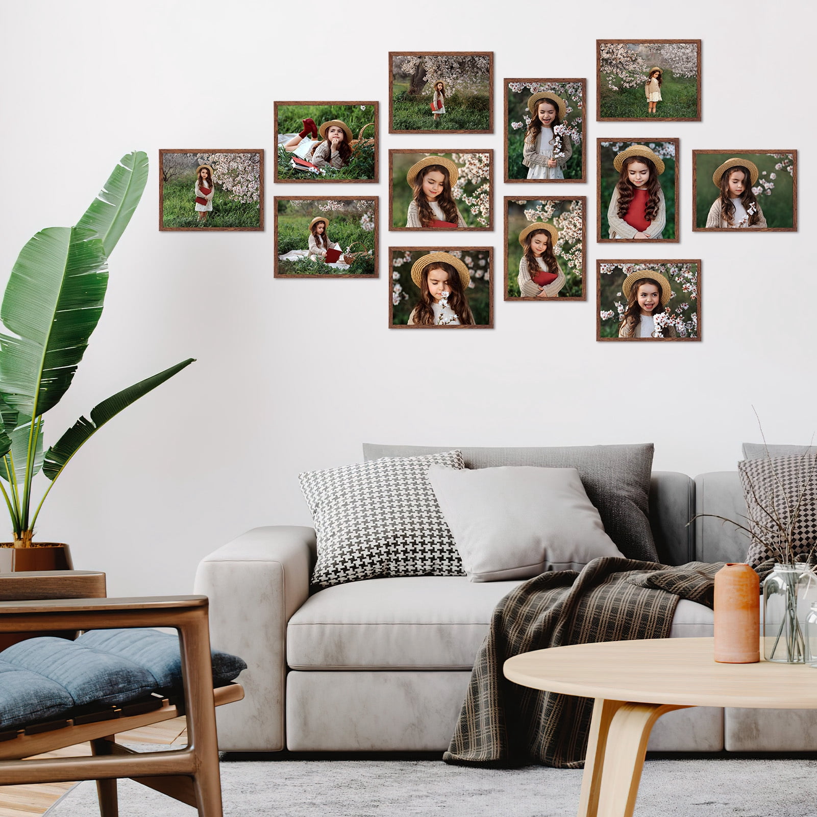 18 Pack 8.5x11 Picture Frames, Photo Frame Brown Horizontal or Vertical for wall or tabletop Display,Award Certificate Diploma
