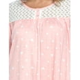 thumbnail image 4 of Casual Nights Women's Long Cotton Knitted & Lace Henley Nightgown - Peach, 4 of 4