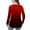 thumbnail image 6 of OVBMPZD Long Sleeve Shirts for Girls Red Cream Lightweight Crewneck Side Split Fashion Cute Blouses Tops for Girls Size 9 Years, 6 of 7