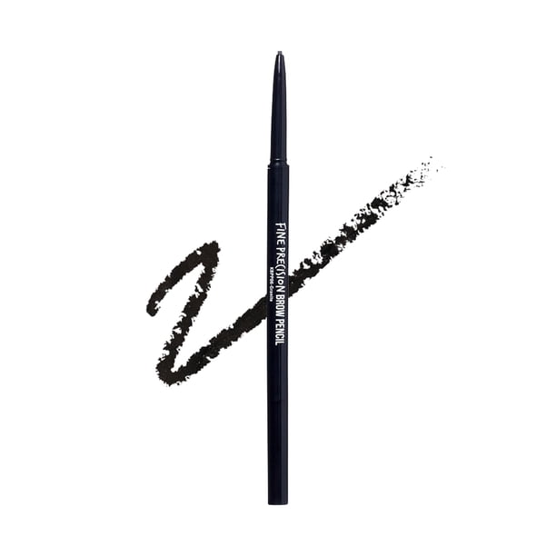 Kiss New York Lápiz de cejas profesional con cepillo Spoolie Lápiz de cejas de punta de precisión ultrafina Delineador delgado preciso de doble cara Rellena las cejas de larga duración (Granito)