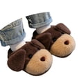 thumbnail image 2 of CUZIBR Toddler Slippers Girls Boys Cute Dog Animal Fuzzy House Slippers Close Toe Warm Winter Warm Bedroom Footwear,Brown,4.5-5 Years, 2 of 4