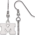 thumbnail image 1 of Sterling Silver Rh-Plated Logoart Michigan (Univ Of) Xs Dangle Earrings (30 X 14) Made In United States ss006um, 1 of 5